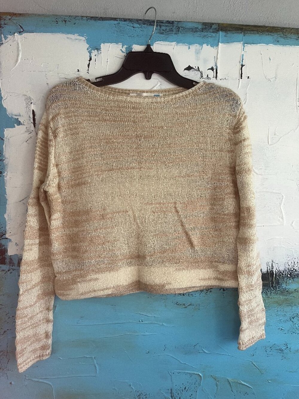 Sparrow Anthropologie Cream Beige Textured Open Knit Sweater S